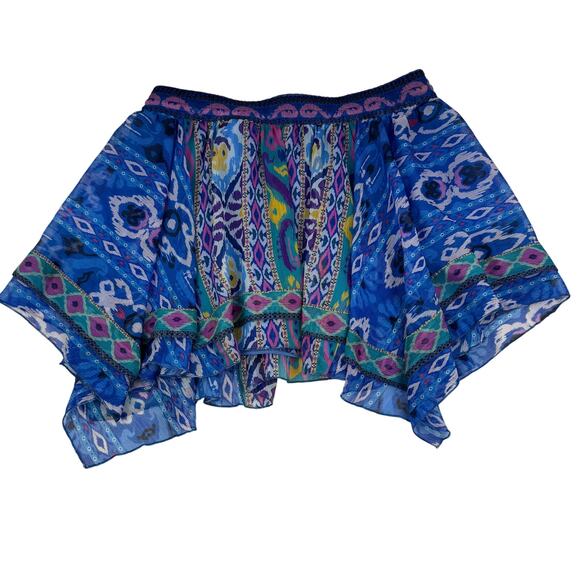 Zara Colorful Boho Aztec Southwestern Festival Flowy Mini Skirt Women's Size S - Picture 3 of 7